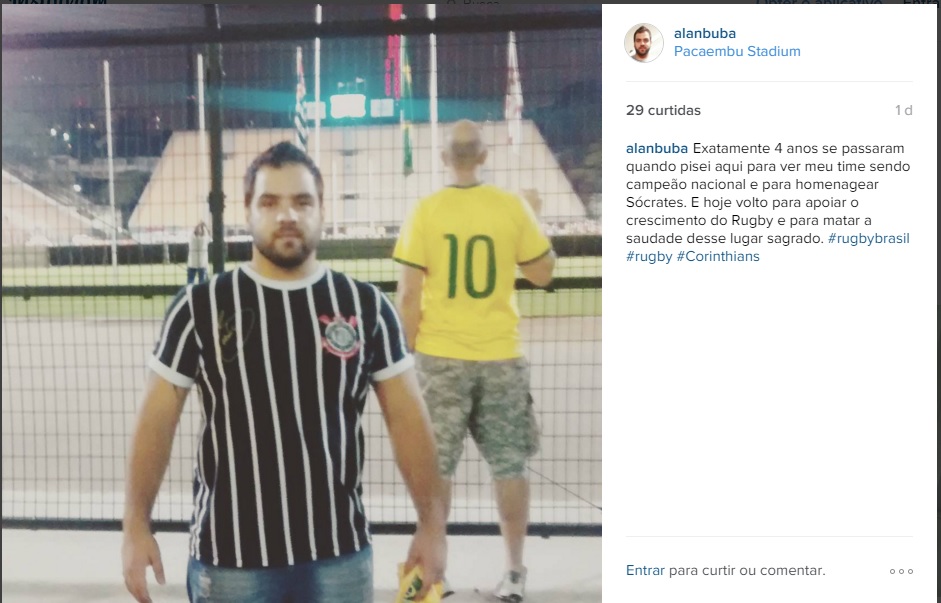 Alan Barbosa celebra a volta ao Pacaembu nas redes sociais. Foto: Reprodução/Instagram